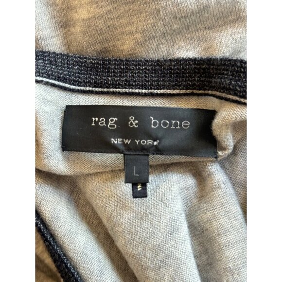 rag & bone Melange 100% Wool Sweater Black Grey Mens Size Large - Picture 6 of 6